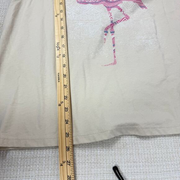Womens Flamingo V Neck Beige T-Shirt 5 Stars Size XXL - Picture 6 of 6